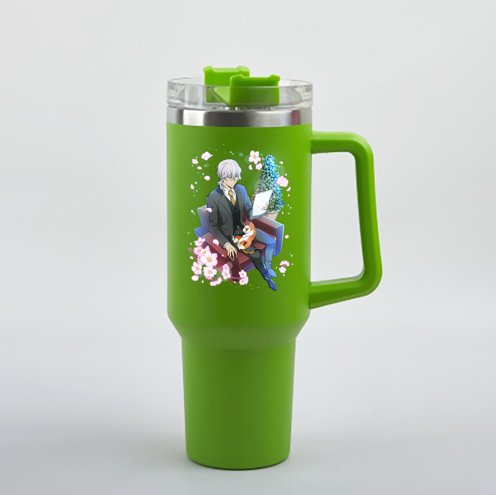 （画像用） 文豪ストレイドッグス Bungo Stray Dogs 1200mL車用タンブラー - クリスタルステッカー（プラスチックストロー付き）